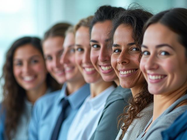 A diverse collage of smiling, professional-looking educators from various backgrounds and age groups, each with a subtle digital overlay representing connection and community, symbolizing a network of influential advocates.