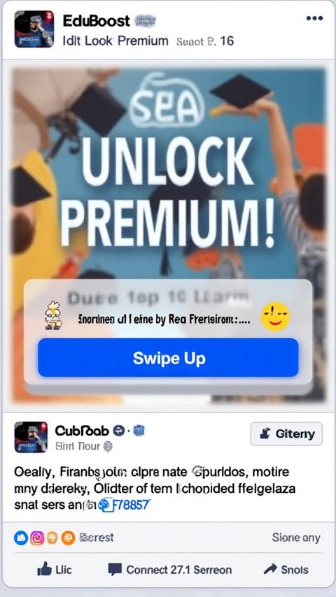 Facebook Story mockup promoting a limited-time offer for an educational app, with a 'Swipe Up' call to action.